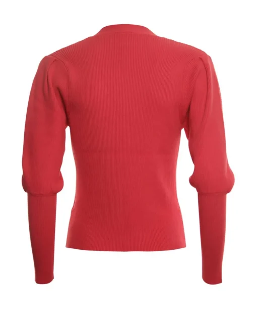 Poools gebreid vest 413107 Rood Hot