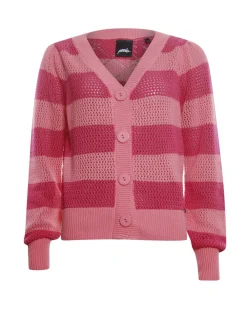Poools gebreid vest 313145 Koraal Fashion