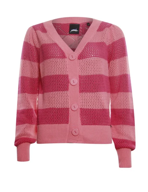 Poools gebreid vest 313145 Koraal Fashion