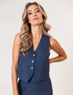Poools gilets 513115 Donker Blauw Fashion