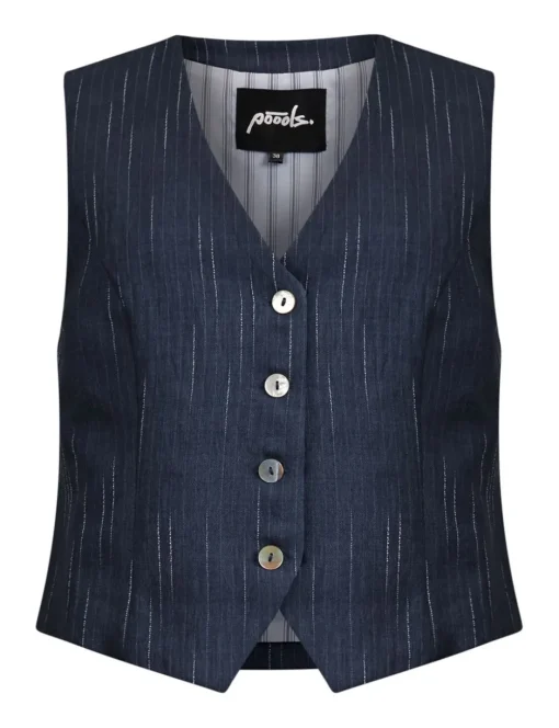 Poools gilets 513115 Donker Blauw Fashion