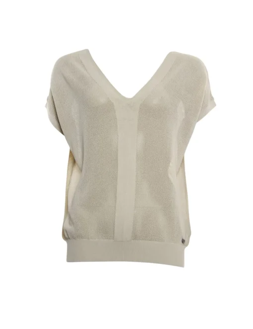 Poools v-hals trui 423108 Beige Hot