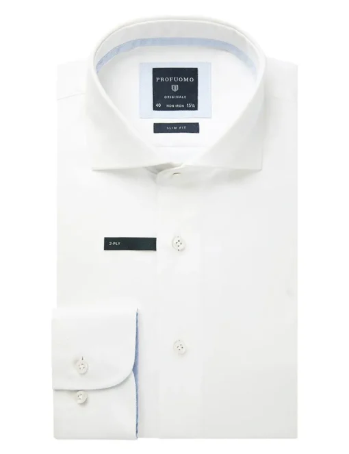 Profuomo business overhemd Slim Fit PP0H0A027 Wit Best