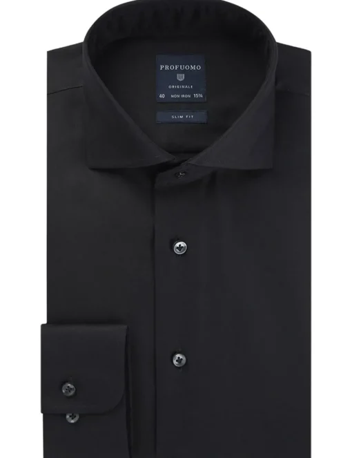 Profuomo business overhemd Slim Fit PP0H0A003 Zwart Clearance