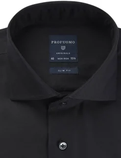 Profuomo business overhemd Slim Fit PP0H0A003 Zwart Clearance