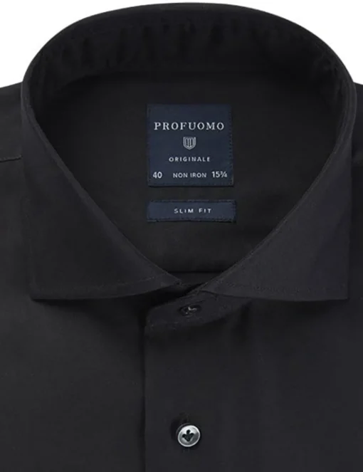 Profuomo business overhemd Slim Fit PP0H0A003 Zwart Clearance