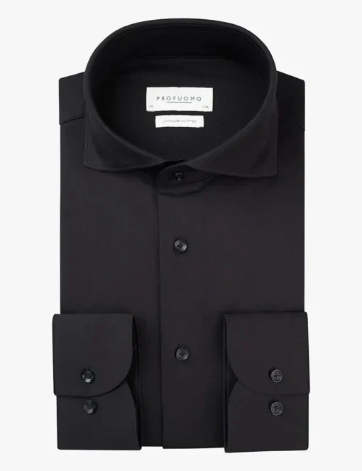 Profuomo jersey overhemd Slim Fit PP2HC10011 Zwart Sale
