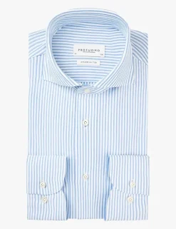Profuomo jersey overhemd Slim Fit PP2HC10008 Blauw Outlet