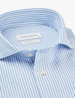 Profuomo jersey overhemd Slim Fit PP2HC10008 Blauw Outlet