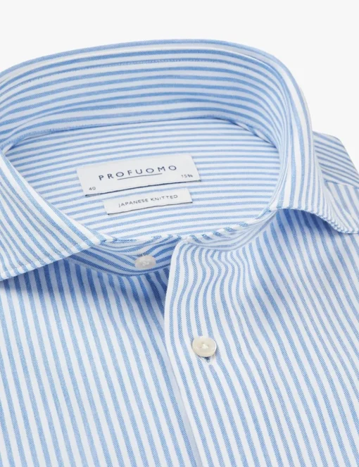 Profuomo jersey overhemd Slim Fit PP2HC10008 Blauw Outlet