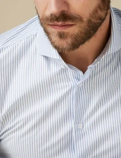 Profuomo jersey overhemd Slim Fit PP2HC10008 Blauw Outlet