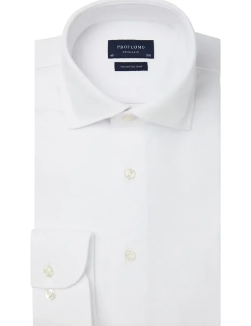 Profuomo jersey overhemd Slim Fit PP0H0A049 Wit Best