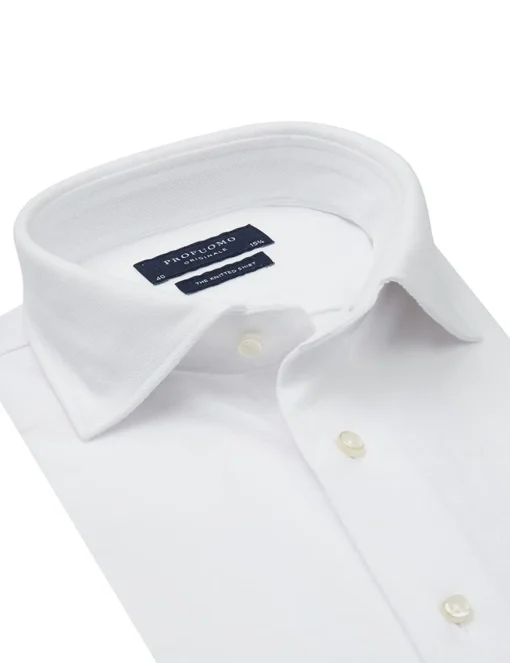 Profuomo jersey overhemd Slim Fit PP0H0A049 Wit Best