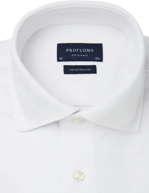 Profuomo jersey overhemd Slim Fit PP0H0A049 Wit Best