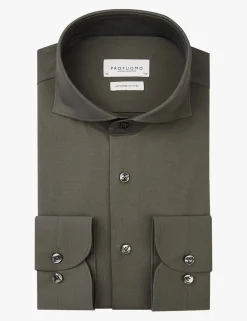 Profuomo jersey overhemd PPVH30044E Donker Groen Outlet