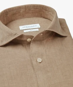 Profuomo linnen overhemd PPWH10020F Beige Discount