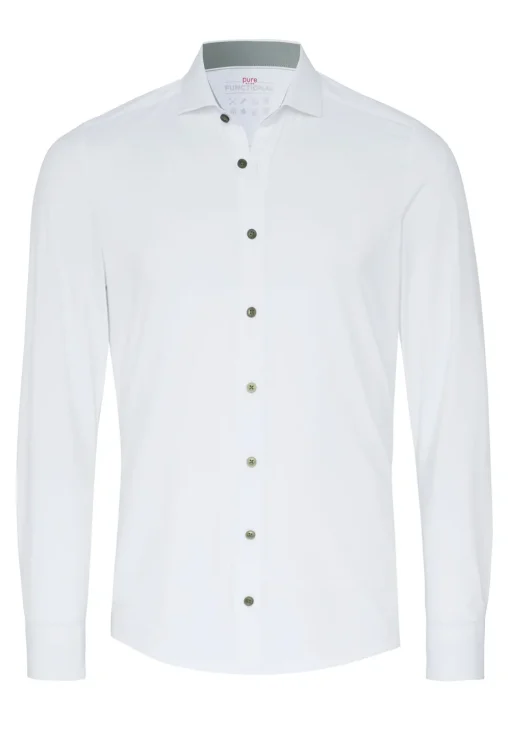 Pure jersey overhemd D81317-21750 Wit/Groen Fashion