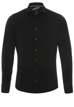 Pure jersey overhemd Slim Fit 4030-21750 Zwart Hot