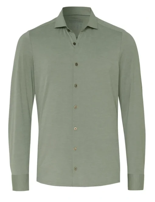 Pure jersey overhemd Slim Fit E11301-21750 Groen New