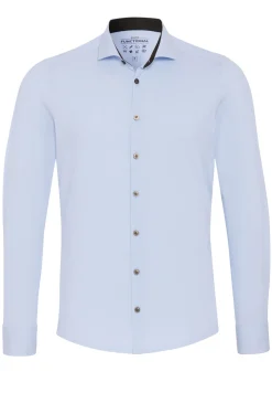 Pure jersey overhemd Slim Fit D91302-21177 Blauw Discount