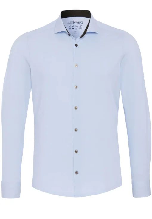 Pure jersey overhemd Slim Fit D91302-21177 Blauw Discount