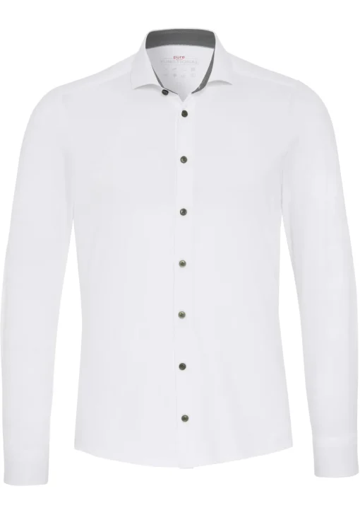 Pure jersey overhemd Slim Fit D91302-21177 Wit Hot