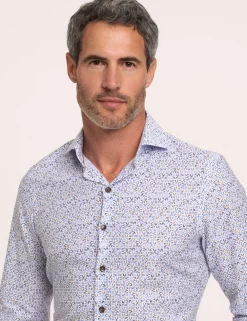 R2 business overhemd Tailored Fit 124.WSP.024 Blauw Hot