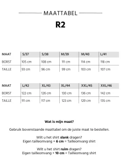 R2 business overhemd Tailored Fit 124.WSP.024 Blauw Hot