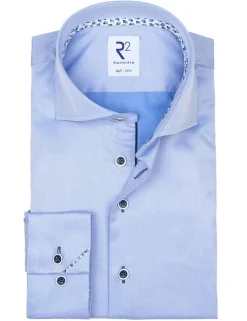 R2 business overhemd Tailored Fit NOS.TWILL.002/018 Licht Blauw Clearance