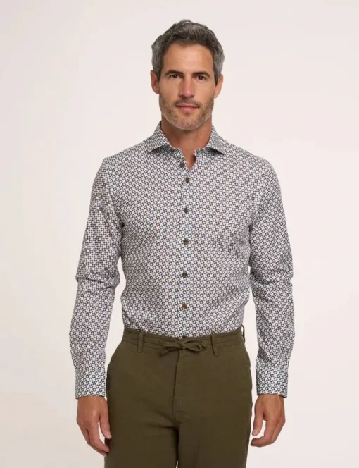 R2 business overhemd Tailored Fit 126.WSP.042 Blauw Online