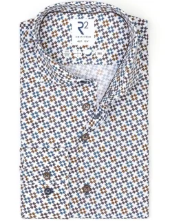 R2 business overhemd Tailored Fit 126.WSP.042 Blauw Online