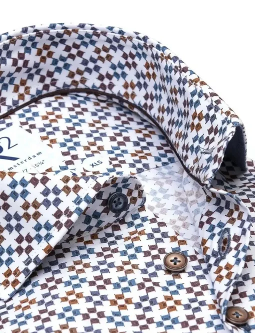 R2 business overhemd Tailored Fit 126.WSP.042 Blauw Online