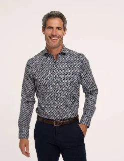 R2 business overhemd Tailored Fit 126.WSP.033 Marine Hot
