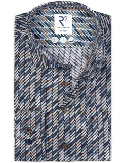 R2 business overhemd Tailored Fit 126.WSP.033 Marine Hot