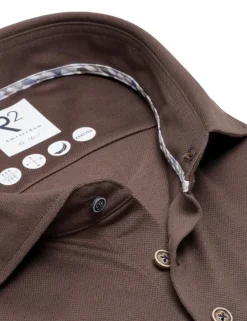 R2 business overhemd Tailored Fit 126.WSP.002 Donker Bruin Discount