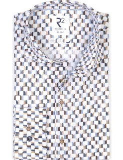 R2 business overhemd 128.WSP.068 Blauw Clearance