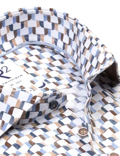 R2 business overhemd 128.WSP.068 Blauw Clearance
