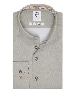 R2 extra lange mouw overhemd 124.WSP.XLS.004 Groen Clearance