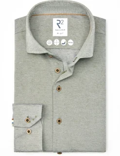 R2 jersey overhemd 128.WSP.019 Donker Groen Clearance