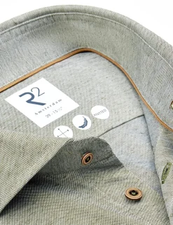 R2 jersey overhemd 128.WSP.019 Donker Groen Clearance