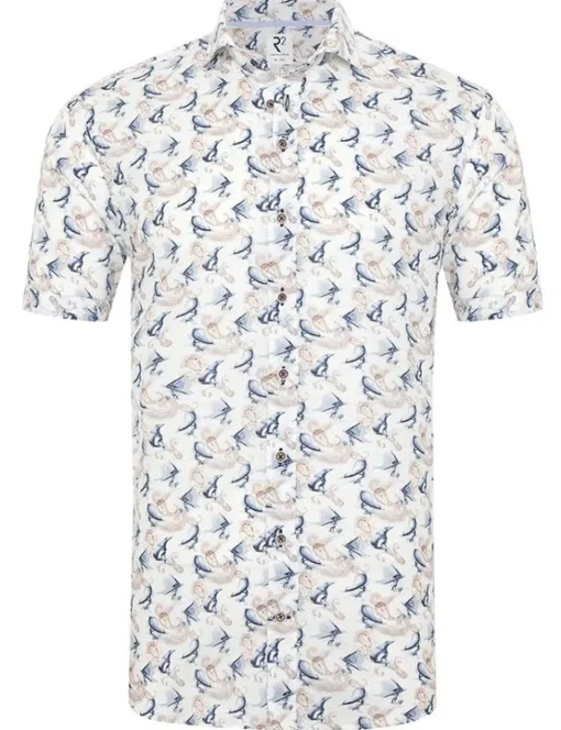 R2 overhemd 125.WSPSS.012 Blauw Online
