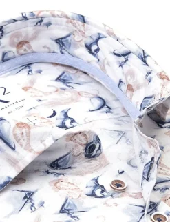R2 overhemd 125.WSPSS.012 Blauw Online