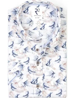 R2 overhemd 125.WSPSS.012 Blauw Online