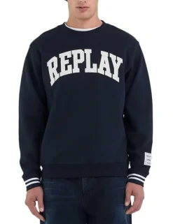 Replay sweater M6824-23655 Donker Blauw Best