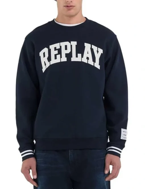 Replay sweater M6824-23655 Donker Blauw Best