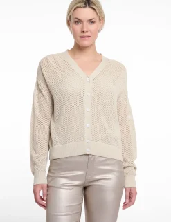 Rino & Pelle gebreid vest Munda.5002522 Khaky beige Discount