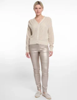 Rino & Pelle gebreid vest Munda.5002522 Khaky beige Discount