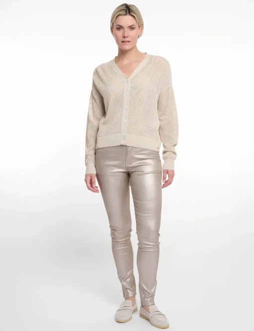 Rino & Pelle gebreid vest Munda.5002522 Khaky beige Discount