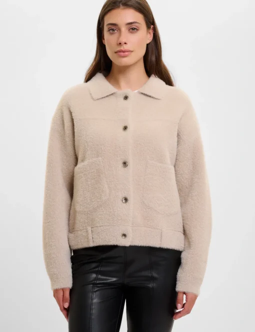 Rino & Pelle gebreid vest Bubbly.5002521 Khaky beige Outlet