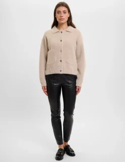 Rino & Pelle gebreid vest Bubbly.5002521 Khaky beige Outlet